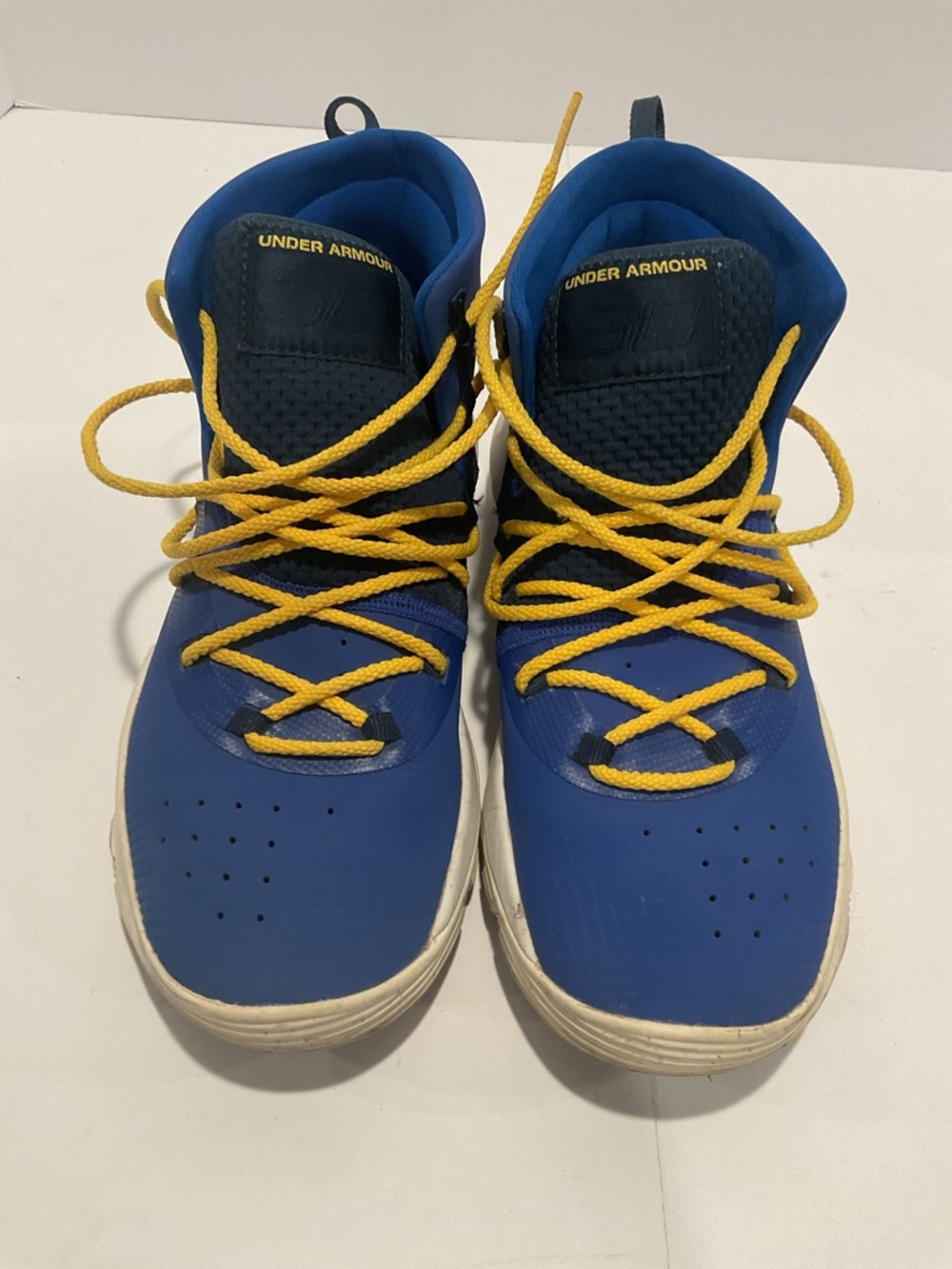 Under Armour Curry SC 3Zero Blue Yellow Basketball Shoes Mens 7 Youth
